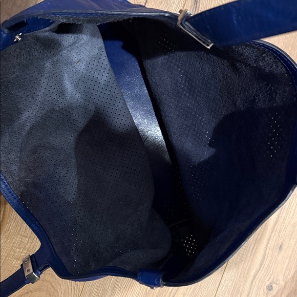 Michael Kors Elegant Blue Tote Bag silver leather purse handbag designer purse - Picture 6 of 9